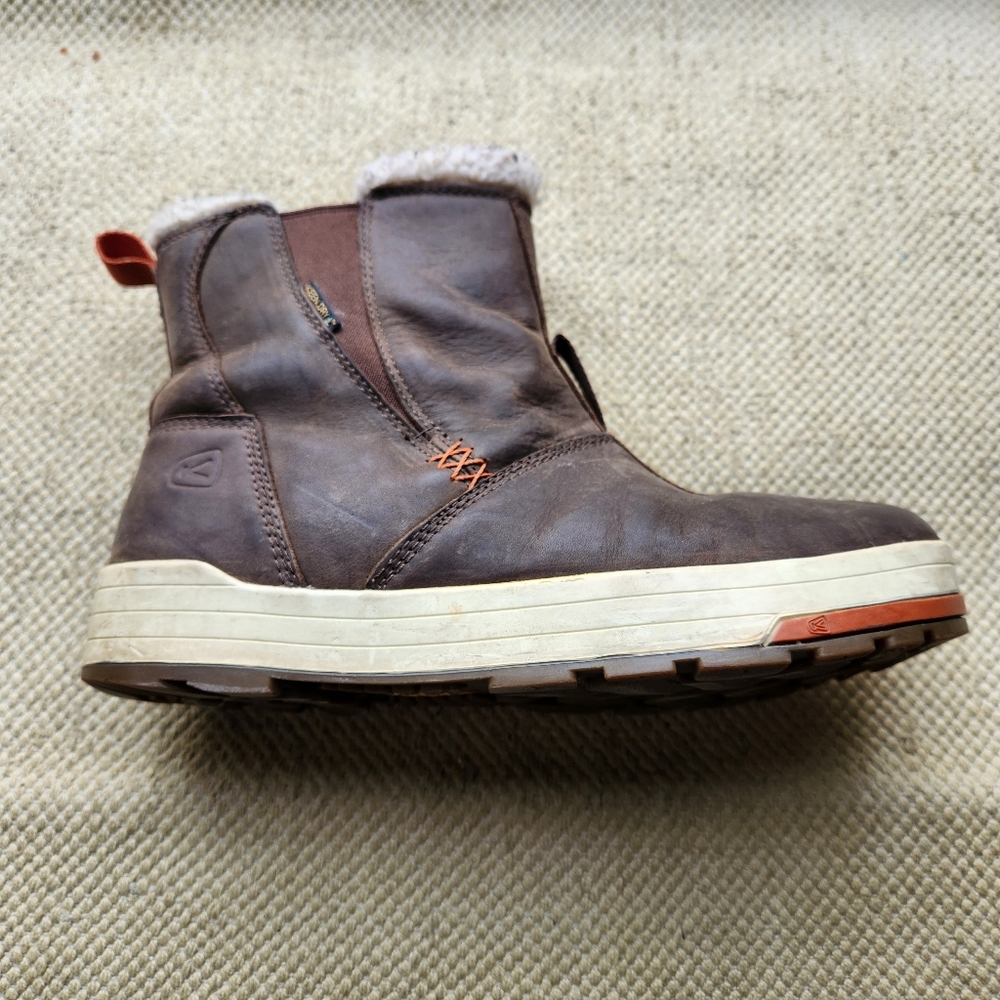 Keen Snowmass Mid waterproof Nubuck pull on brown winter snow boots womens 8.5 - Picture 6 of 8